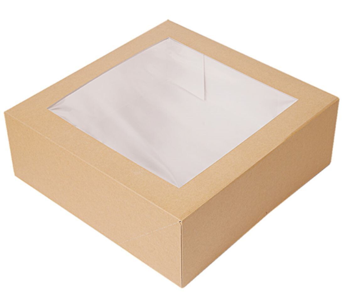 Scatola torta quadrata finestrata KRAFT 16x16 cm (50 pz)