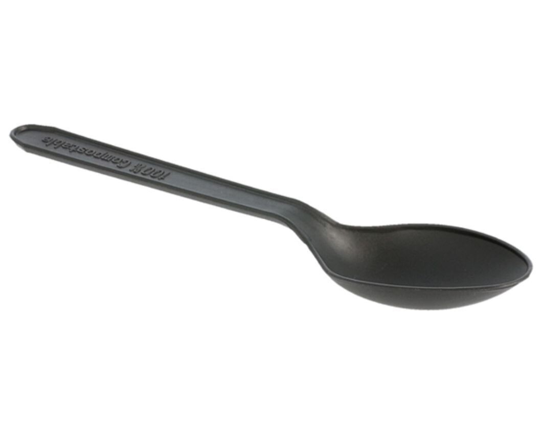 Cucchiaino in CPLA NERO L 12,5 cm (100 pz)