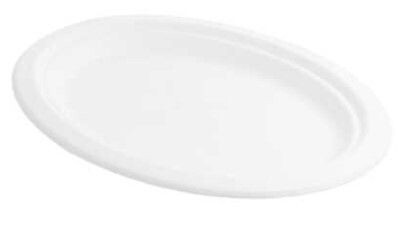 Piatto ovale in POLPA BIANCA 26x20 cm (50 pz) Piatto ovale in POLPA BIANCA 26x20 cm (50 pz)