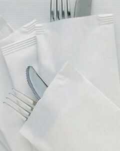 Busta porta posate con tovagliolo bianco (125 pz)