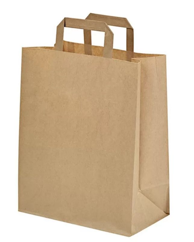 Sacchetto in carta KRAFT con piattina 26+17x28 cm (250 pz)