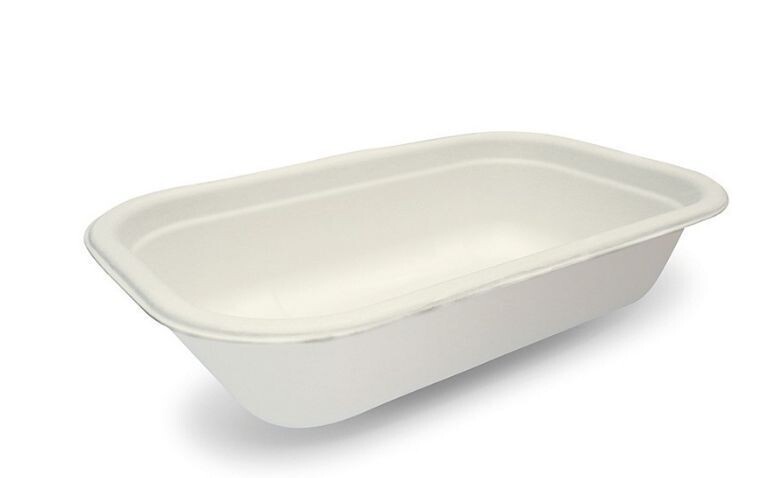 Vaschetta rettangolare in POLPA BIANCA 850 ml (125 pz) - coperchio abbinabile SDN398