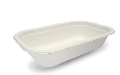 Vaschetta rettangolare in POLPA BIANCA 850 ml (125 pz) - coperchio abbinabile SDN398