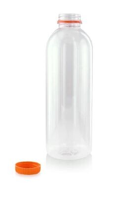 Bottiglietta in PET TRASPARENTE con tappo arancione 500 ml (6 pz)