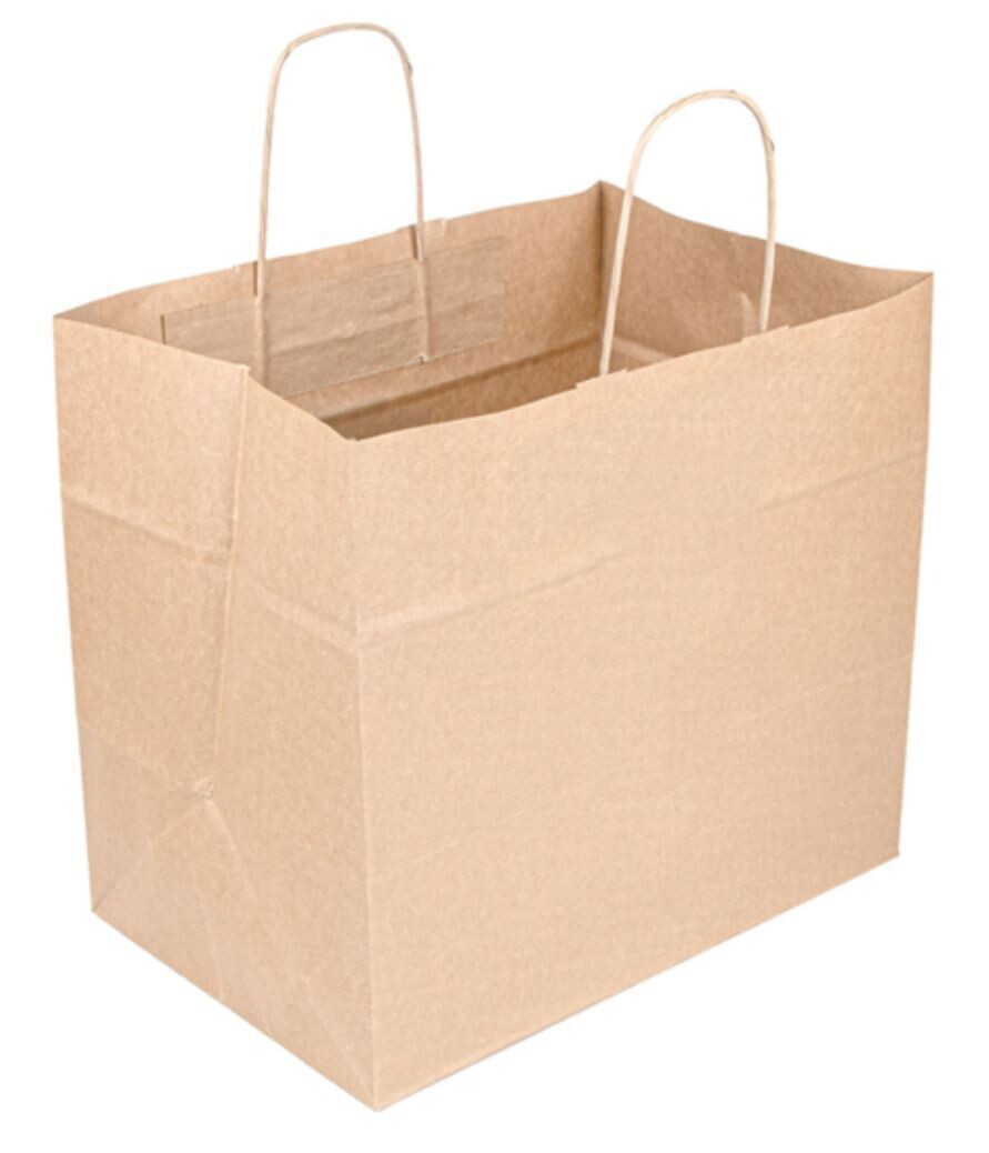 Sacchetto in carta KRAFT con manico ritorto 36+21x33,5 cm (200 pz) Sacchetto in carta KRAFT con manico ritorto 36+21x33,5 cm (200 pz)