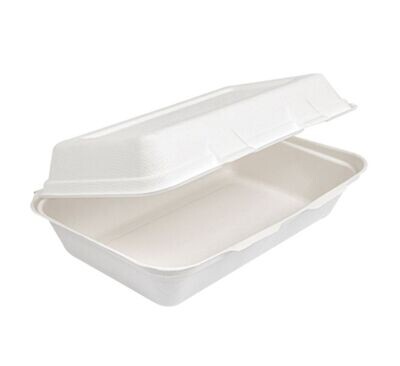 Conchiglia rettangolare/lunch box in POLPA BIANCA 24x16 cm (50 pz)