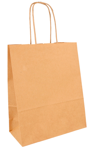 Sacchetto in carta KRAFT con manico ritorto 18+8x21,5 cm (250 pz) Sacchetto in carta KRAFT con manico ritorto 18+8x21,5 cm (250 pz)