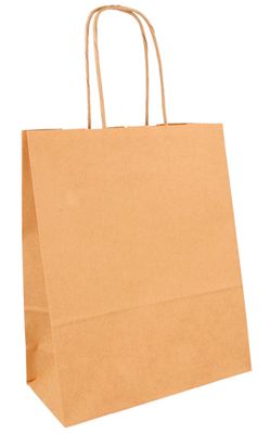 Sacchetto in carta KRAFT con manico ritorto 18+8x21,5 cm (250 pz)