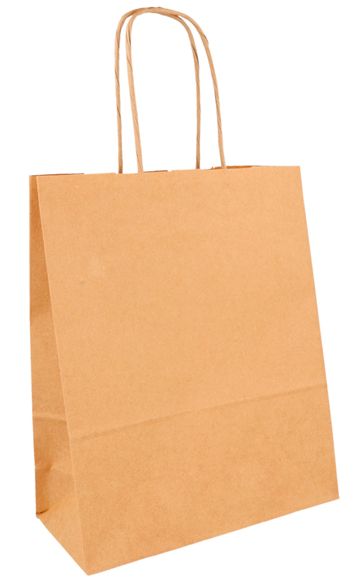 Sacchetto in carta KRAFT con manico ritorto 18+8x21,5 cm (250 pz) Sacchetto in carta KRAFT con manico ritorto 18+8x21,5 cm (250 pz)