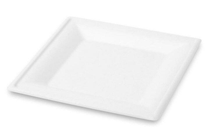 Piatto quadrato in POLPA BIANCA 26x26 cm (50 pz) Piatto quadrato in POLPA BIANCA 26x26 cm (50 pz)