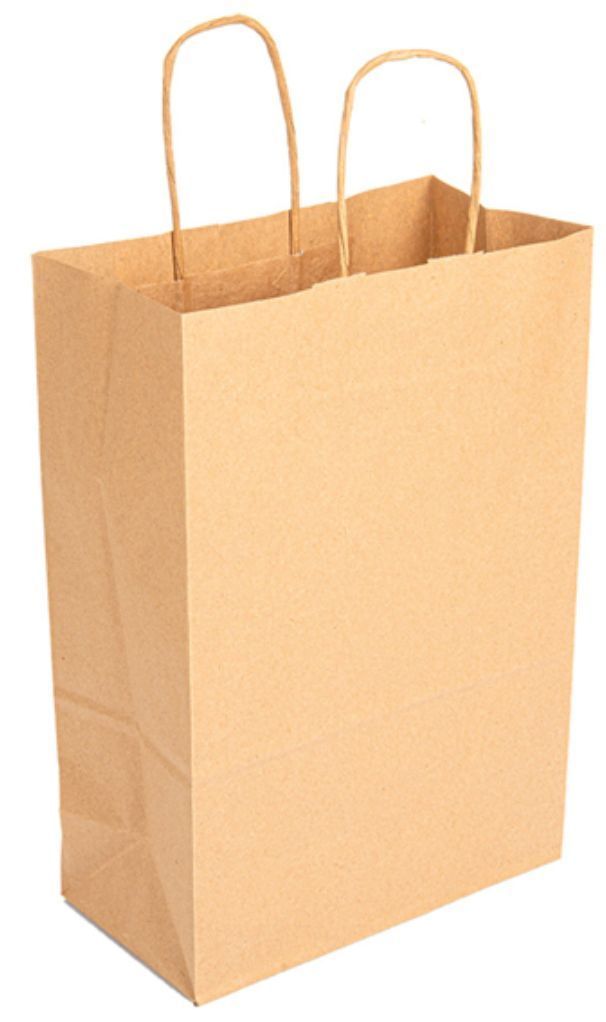 Sacchetto in carta KRAFT con manico ritorto 20+10x29 cm (250 pz) Sacchetto in carta KRAFT con manico ritorto 20+10x29 cm (250 pz)