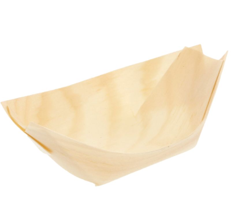 Barchetta compostabile in FOGLIA DI PINO 11x7 cm (100 pz)