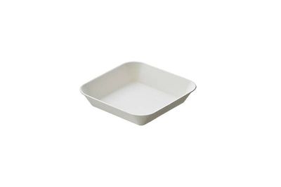 Piattino/mini vassoio quadrato in POLPA BIANCA 10x10 cm (50 pz) - LINEA FINGERFOOD