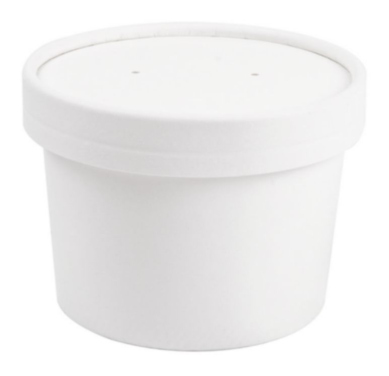Zuppiera con coperchio 240 ml cartoncino BIANCO (25 pz) Zuppiera con coperchio 240 ml cartoncino BIANCO (25 pz)