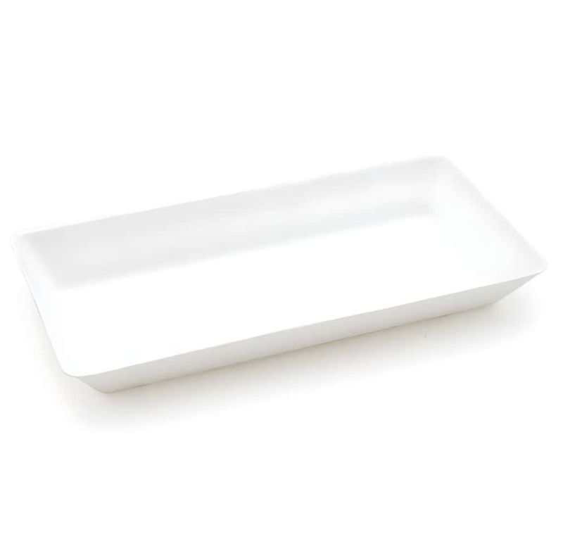 Mini vassoio rettangolare in POLPA BIANCA 13x6,5 cm (25 pz) - LINEA FINGERFOOD