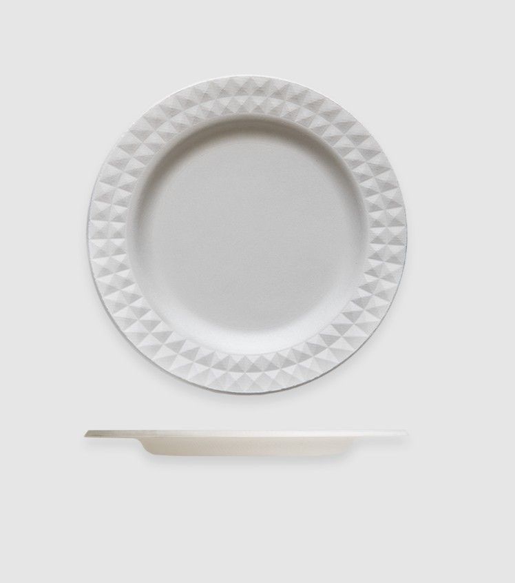 Piatto tondo diamond in POLPA BIANCA Ø 18 cm (25 pz)