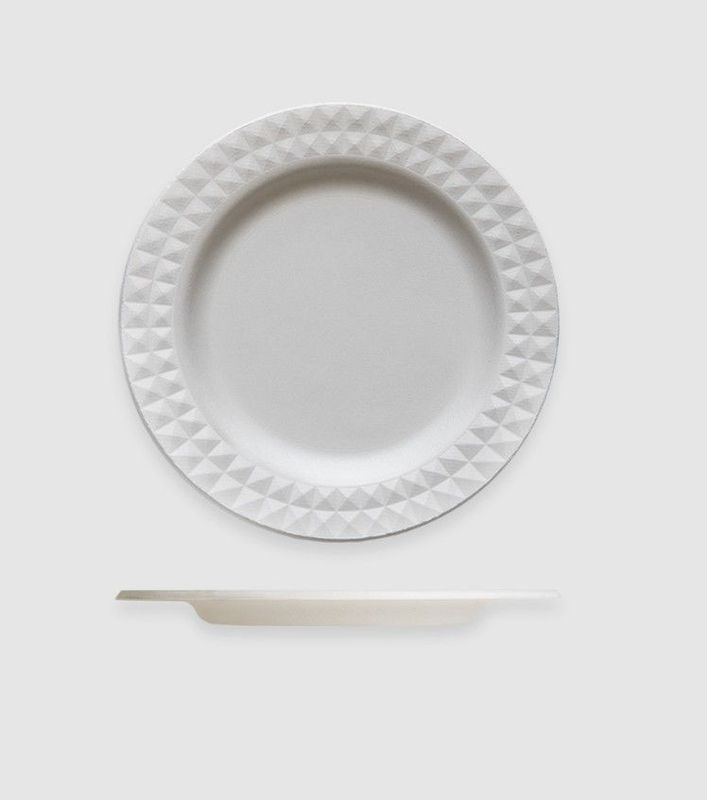 Piatto tondo diamond in POLPA BIANCA Ø 18 cm (25 pz)