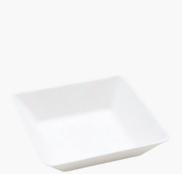 Mini piatto quadrato in POLPA BIANCA 6,5x6,5 cm (25 pz) - LINEA FINGERFOOD