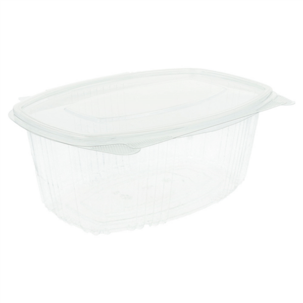 Vaschetta con coperchio incernierato in RPET TRASPARENTE 1000 ml (100 pz)