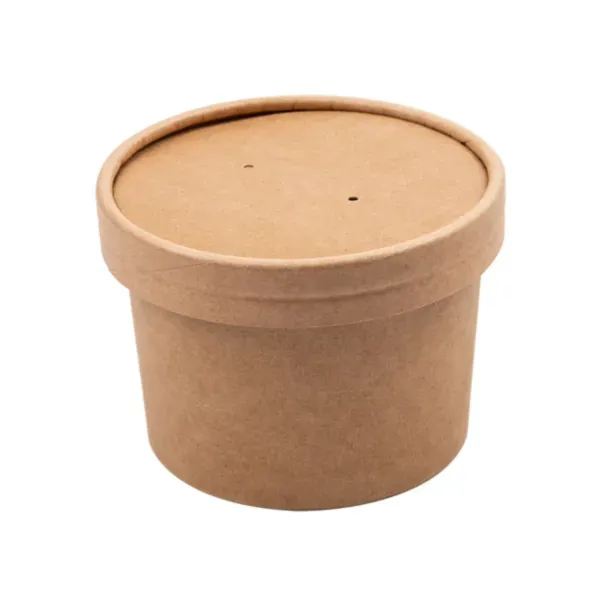 Zuppiera con coperchio ermetico in CARTA KRAFT 240 ml (25 pz)