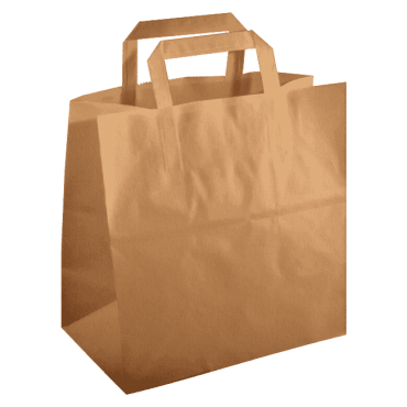 Sacchetto in carta KRAFT con piattina 32+22x34 cm (250 pz) * DA PERSONALIZZARE