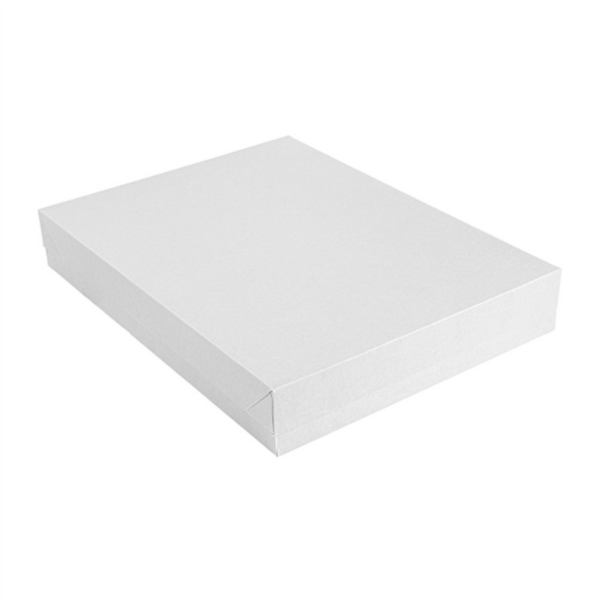CATERING BOX con coperchio in CARTONCINO BIANCO 40,5x30,5 H 6 cm (50 pz)