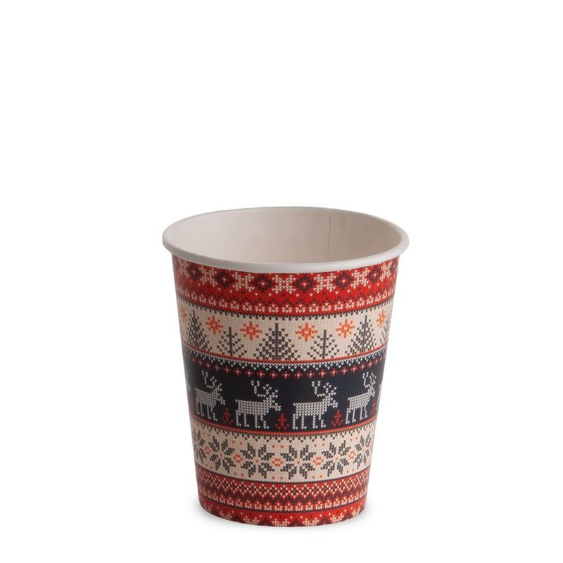 Bicchiere cappuccino stampa NATALE 240 ml (50 pz)