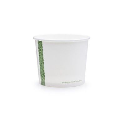 Zuppiera in CARTONCINO/PLA BIANCO 300 ml (50 pz) - coperchio abbinabile VEVLID90S - VEVLID90P