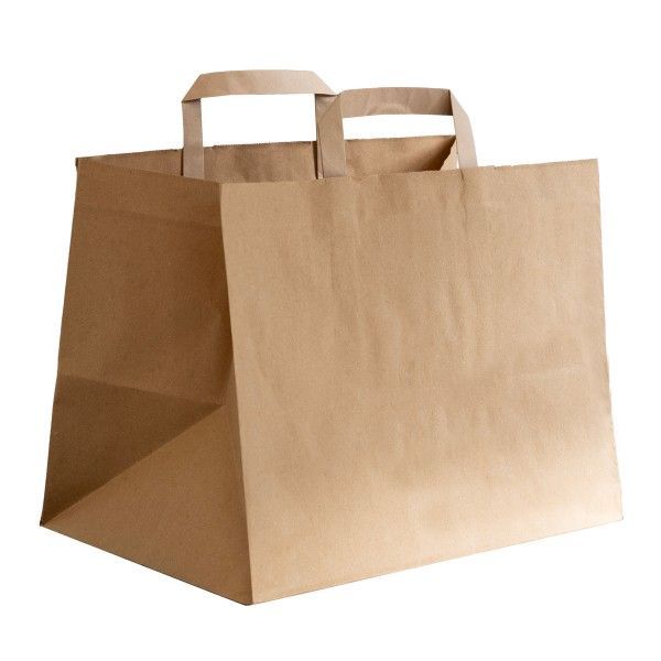Sacchetto in carta KRAFT con piattina 32+22x24,5 cm (250 pz) Sacchetto in carta KRAFT con piattina 32+22x24,5 cm (250 pz)