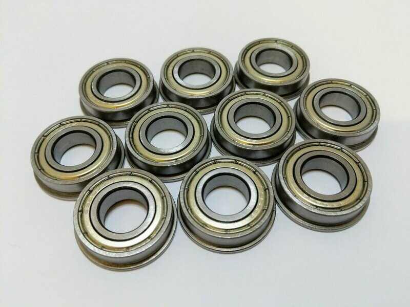 QTY 10 - Flanged 13.75mm Round Ball Bearings