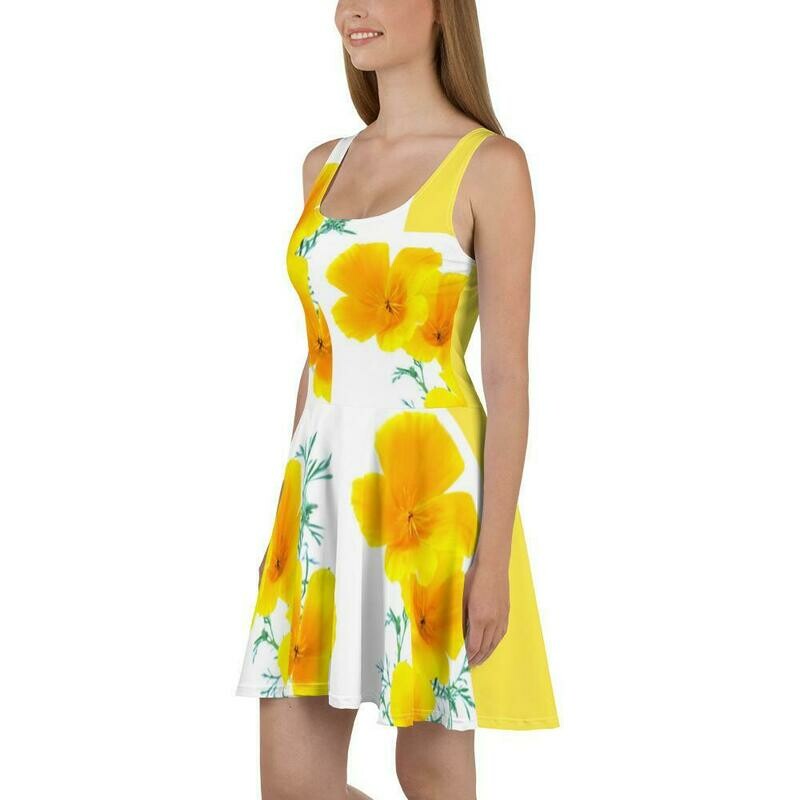 Yellow Poppies Skater Dress