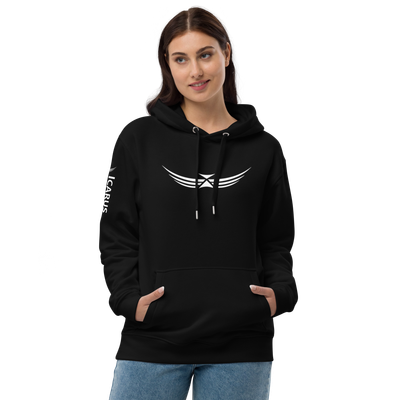 Woman&#39;s White on Black Premium eco hoodie