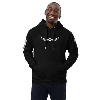 Men&#39;s White on Black Premium eco hoodie