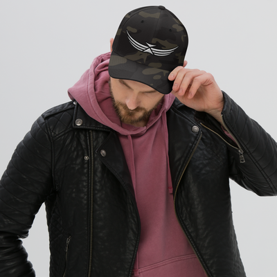 Men&#39;s White Icarus Wings Structured Twill Cap