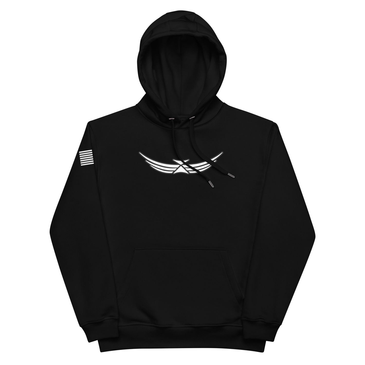 White on Black Premium eco hoodie