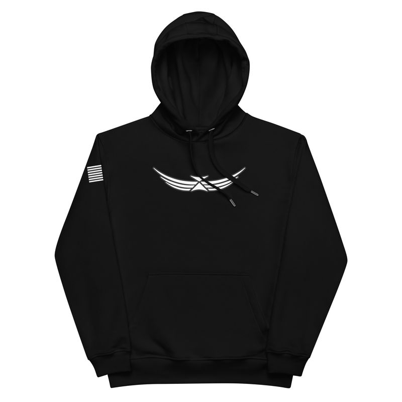 White on Black Premium eco hoodie