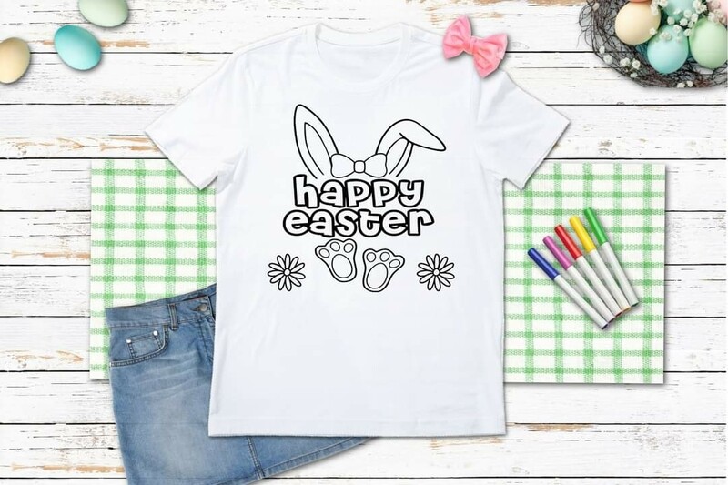 Happy Easter Coloring shirt (girl)