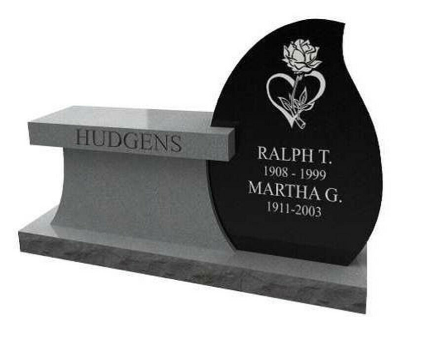 Bench pedestal with Tear drop die  2 cremation interments 48&quot;