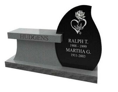 Bench pedestal with Tear drop die  2 cremation interments 48&quot;