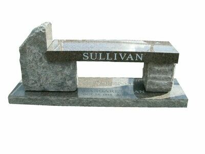Rock pitch bench with 2 cremation interments 48&quot;