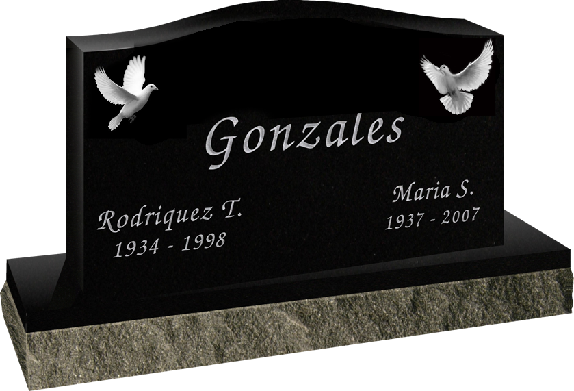 Companion Headstone Small, Design choice-see additional pictures or select for preview: Doves