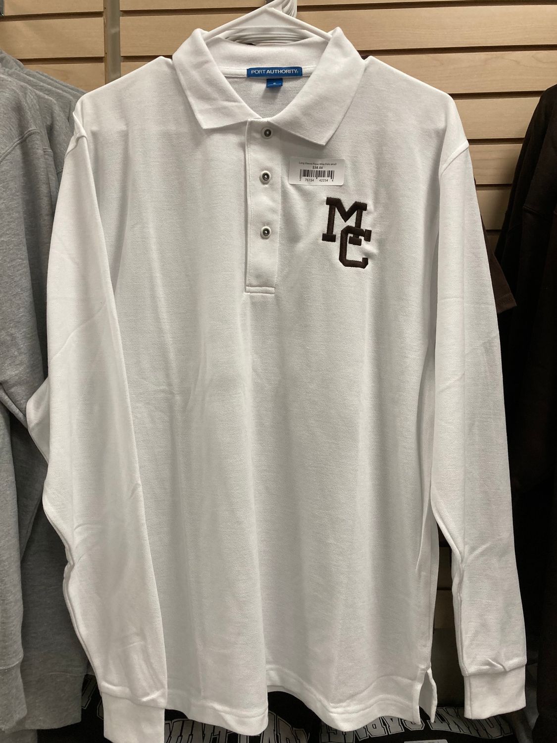 Long Sleeve Pique Whie Polo