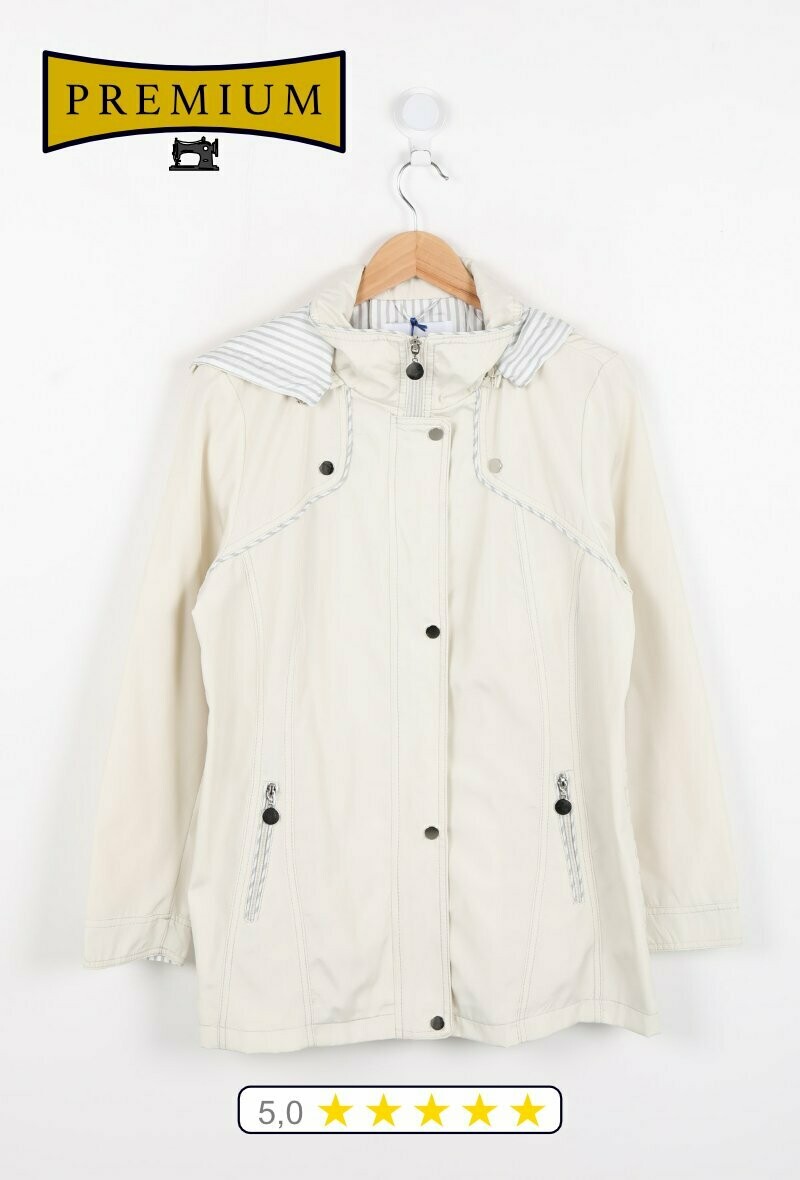 Parka Printemps Ivoire Revers rayé