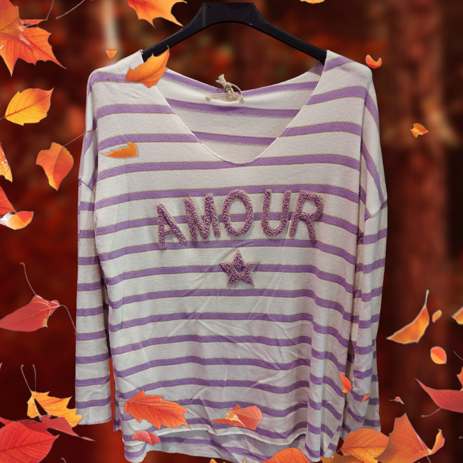 Pull Amour rayé