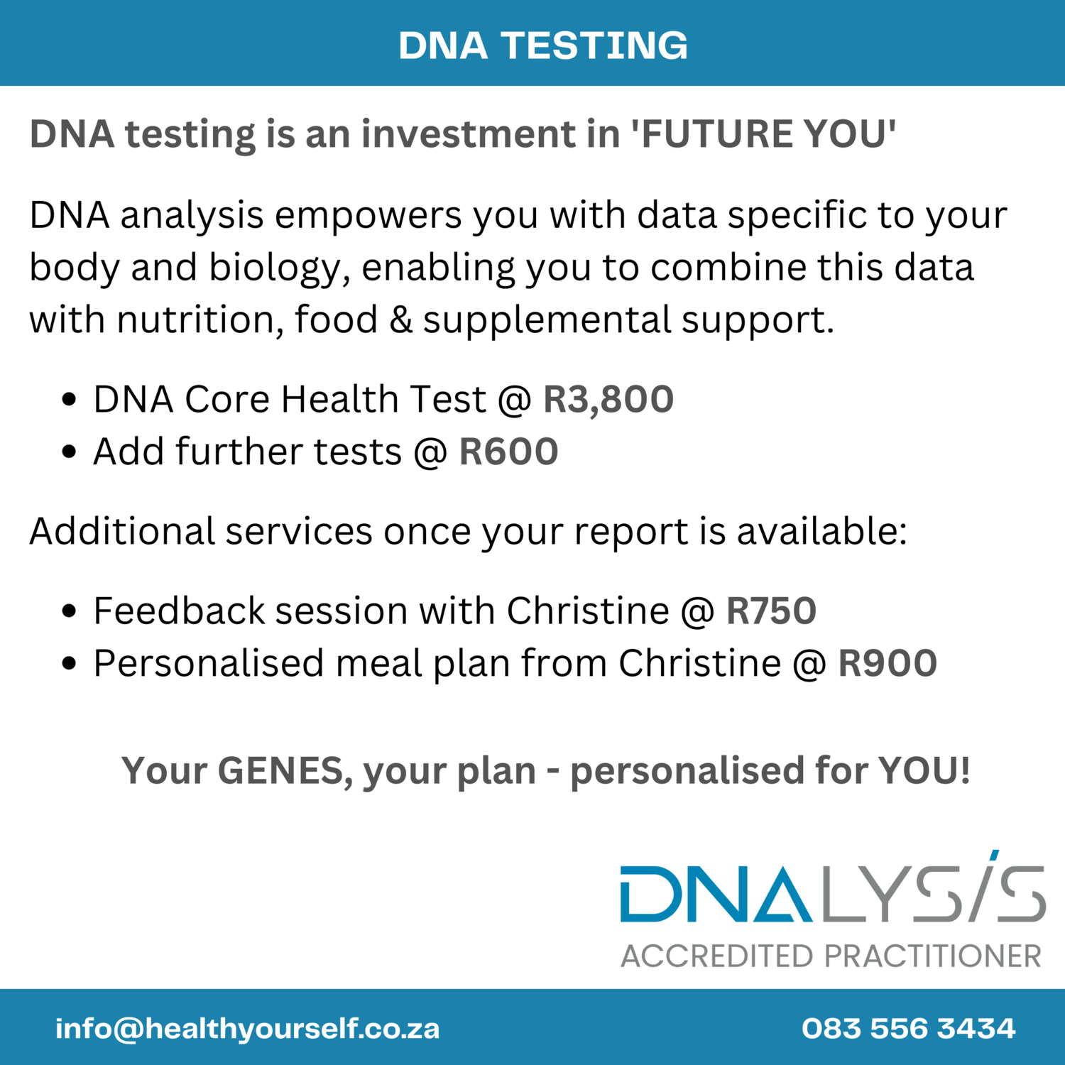 #DNA Core Health Test