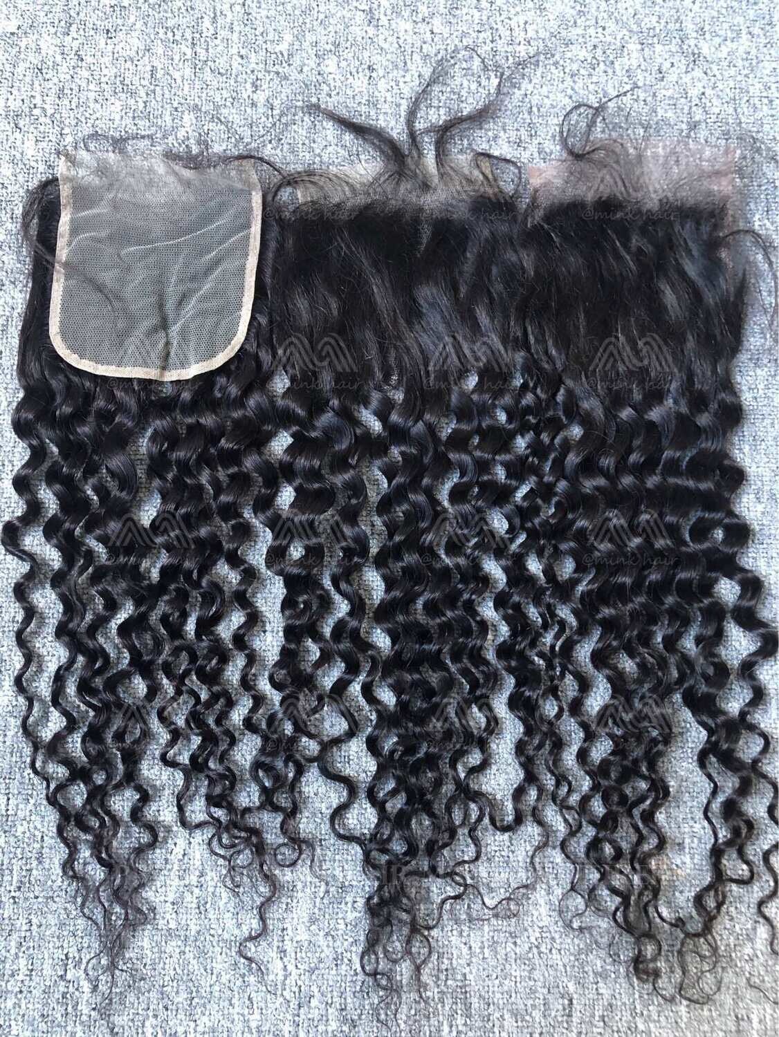 Mink Hair Italian Curly 5X5 Transparent Closure