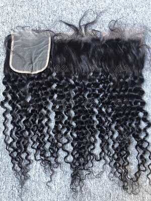 Mink Hair Italian Curly 5X5 Transparent Closure