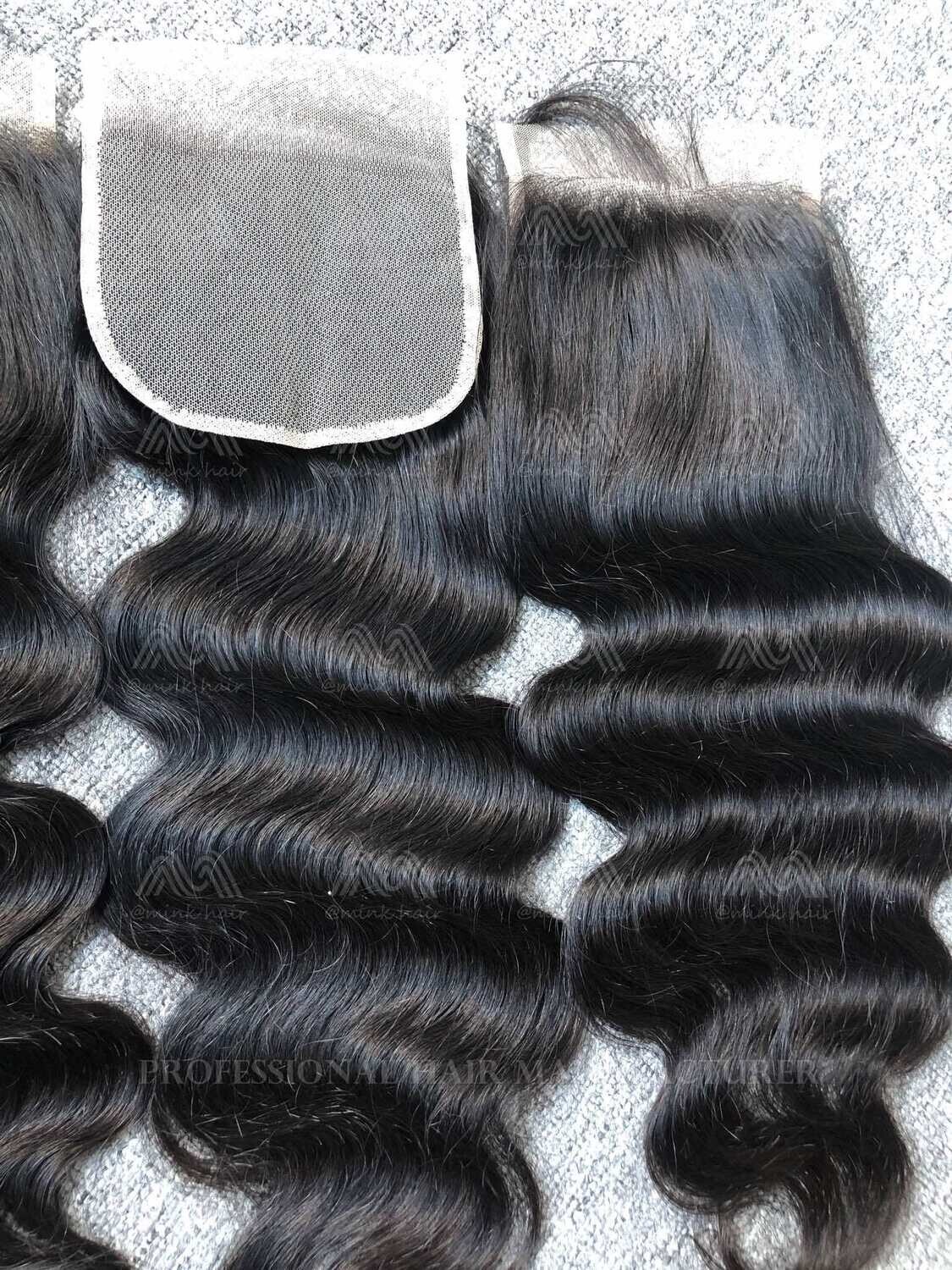 Mink Hair Body Wave 5X5 Transparent Closure