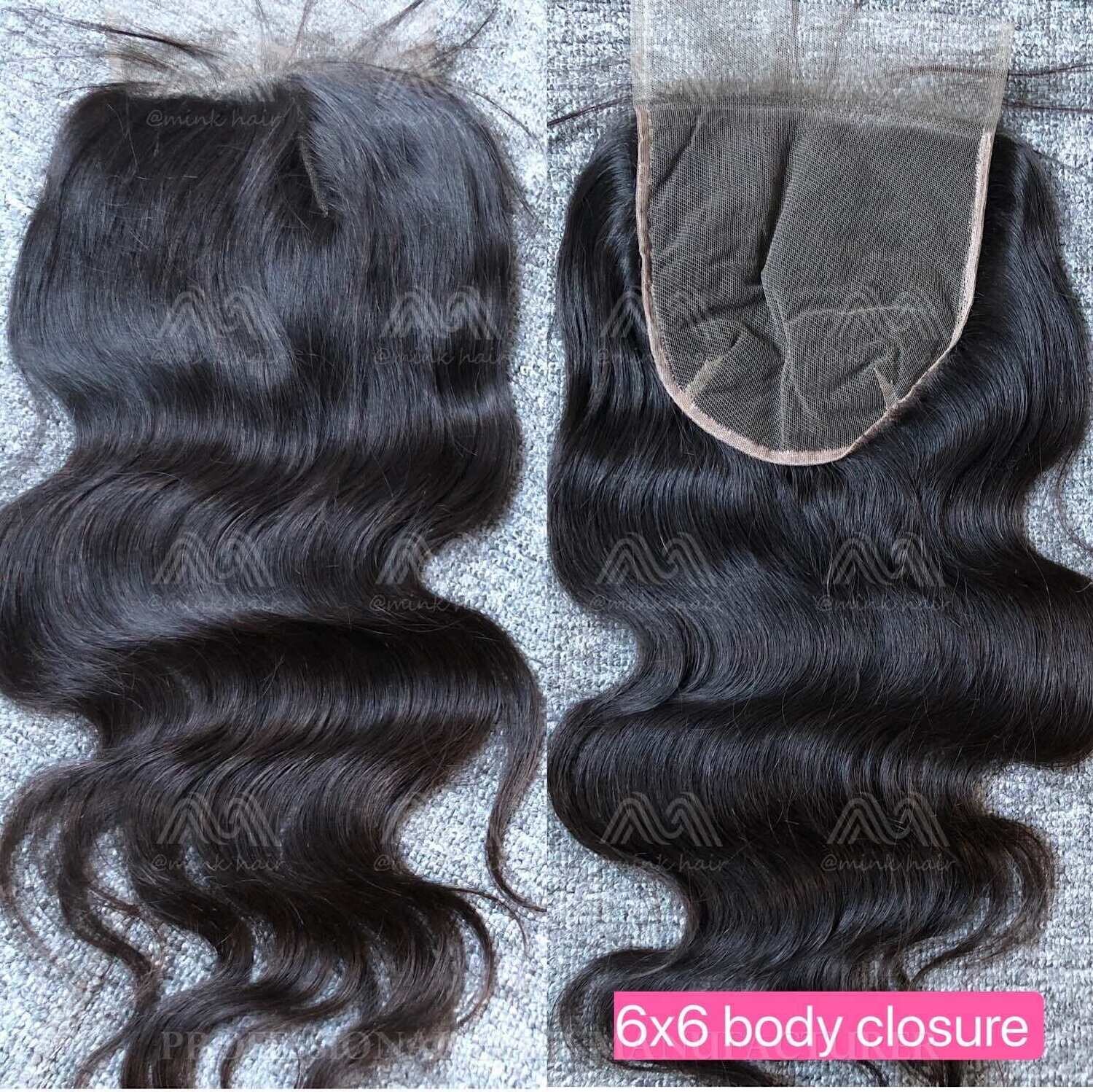 Mink Hair 6X6 Transparent Closure (Including straight/body wave/deep wave/Itanlian curly)