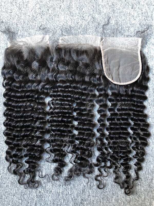 Mink Hair Deep Wave 4X4 Transparent Closure